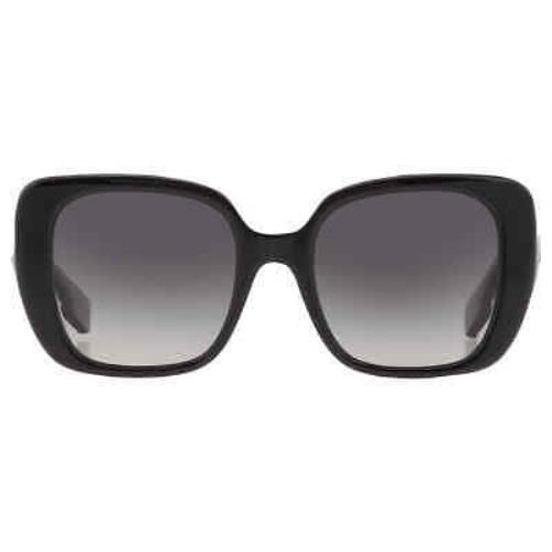 Burberry Helena Polarized Grey Butterfly Ladies Sunglasses BE4371 3001T3 52 - Frame: Black, Lens: Grey