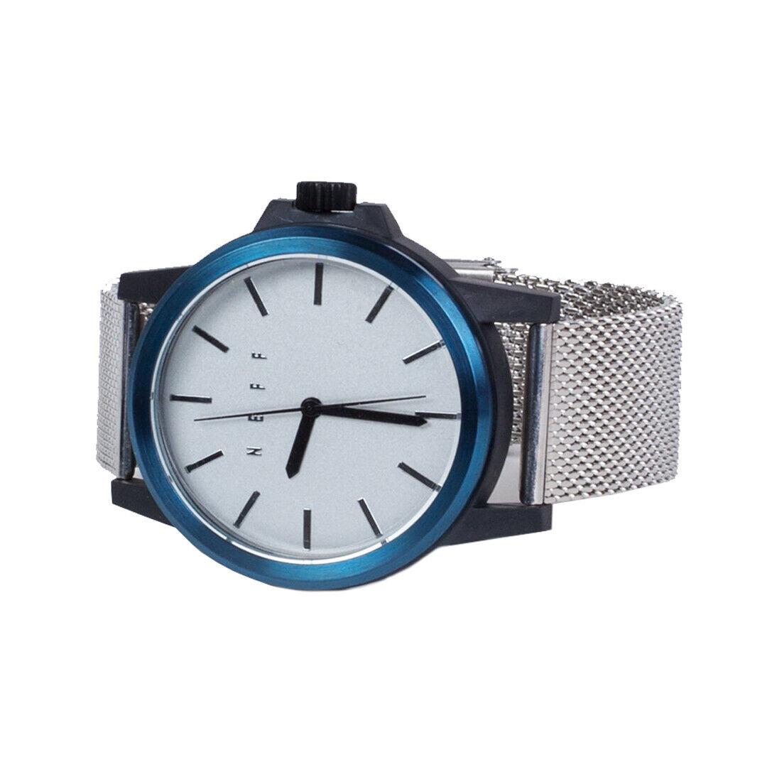 Nixon Neff Carbine Mesh Watch Silver/white/royal Men`s 22MM Water Resistant