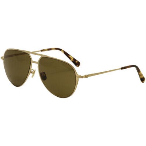 Brioni BR 0011S 0011/S 003 Matte Gold/marble Titanium Pilot Sunglasses 59mm