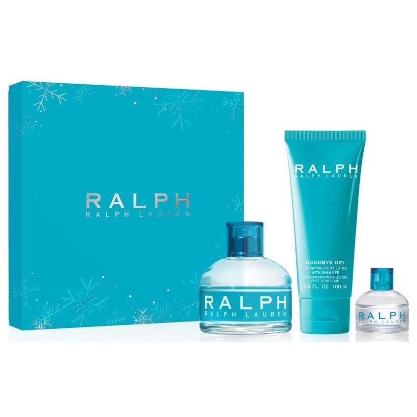Ralph Lauren Ralph 3pc Gift Set 3.4oz Edt + .25oz Mini + 3.4oz Body Lotion
