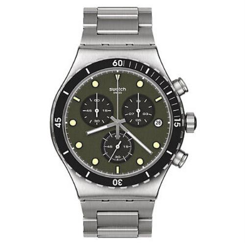 Swatch Men`s The June Green Dial Watch - YVS488G