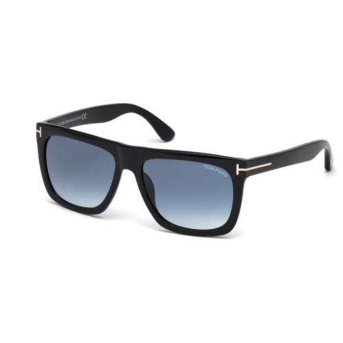 Tom Ford FT0513 Morgan 01W Shiny Black/blue Gradient Square Unisex Sunglasses