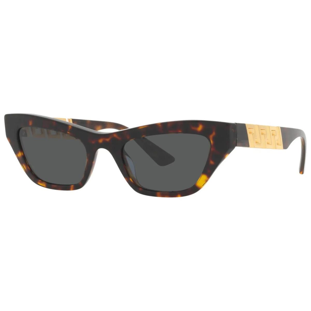 Versace Women`s Havana Square Cat Eye Sunglasses VE4419 108/87 52 Made in Italy