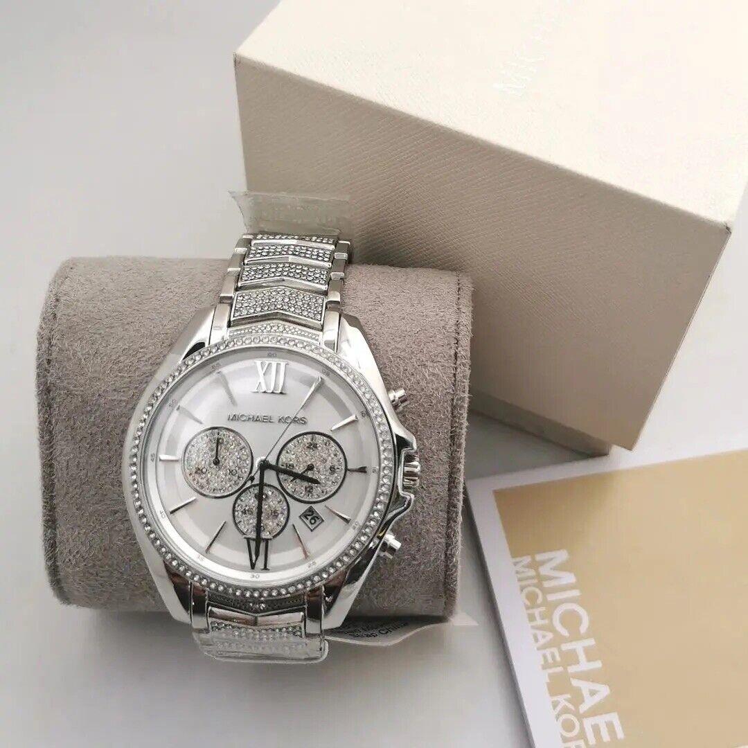 Michael Kors Whitney Chronograph Quartz Crystal Silver Dial Ladies Watch MK6728