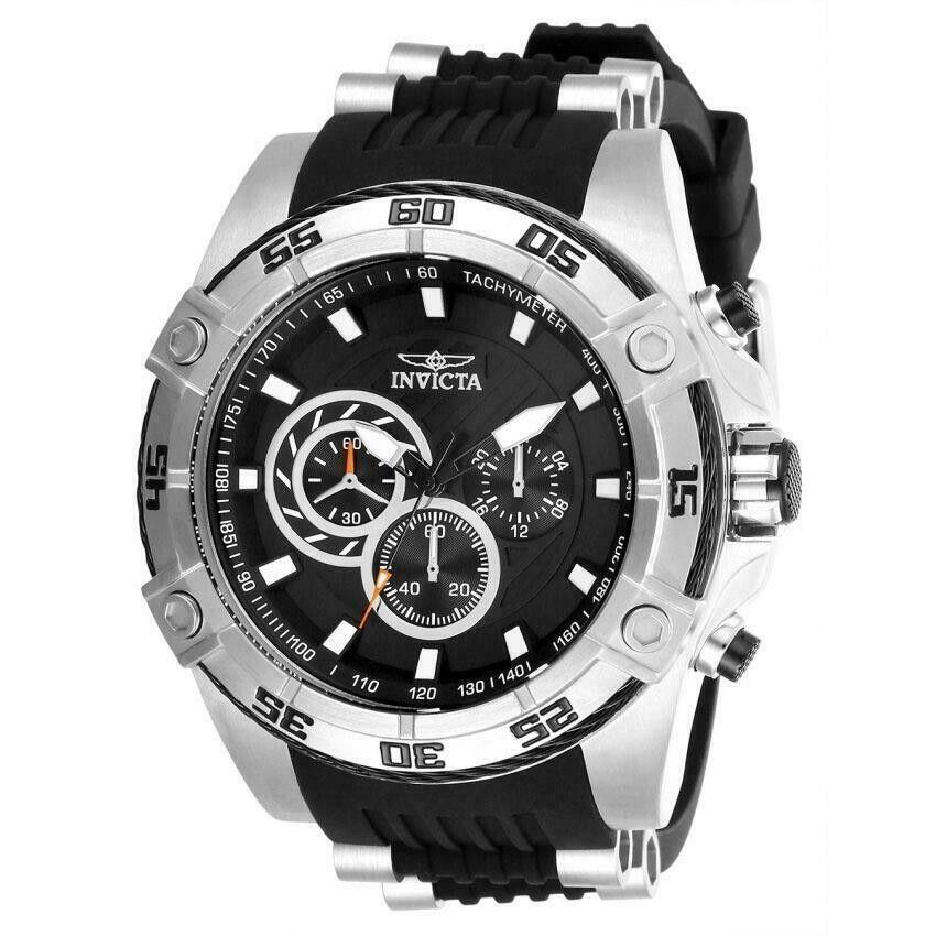 Invicta Speedway Viper 28227 Men`s 52mm Black Silicone Chronograph Watch - Band: Black