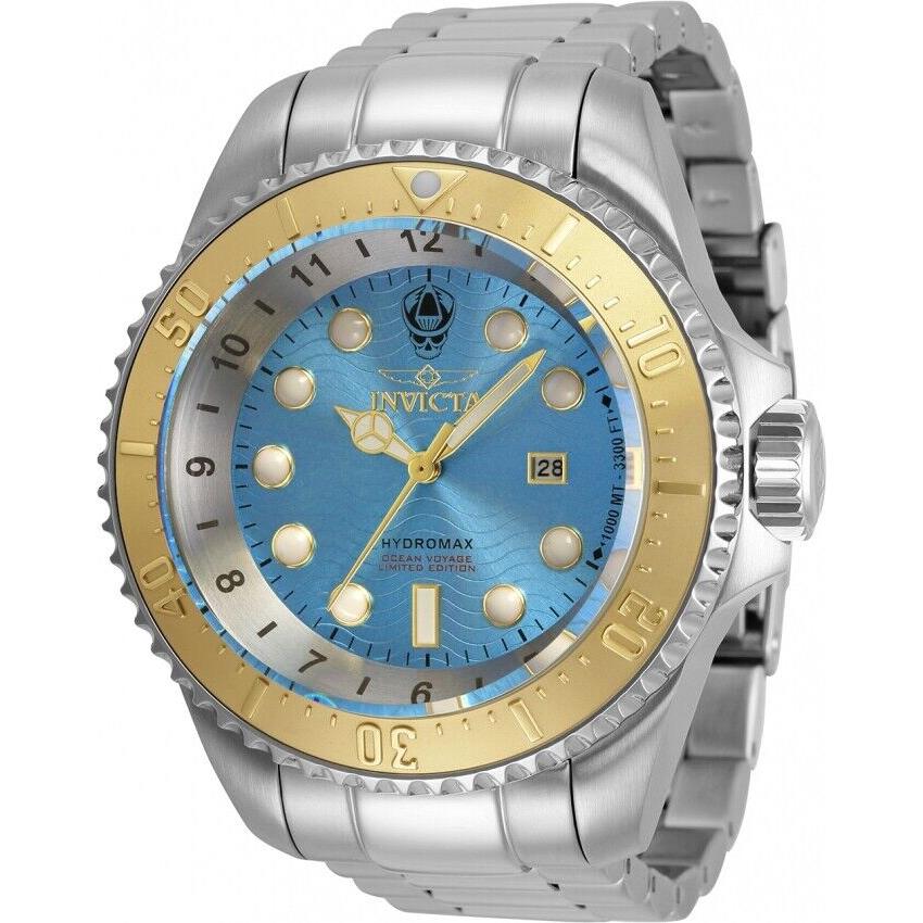 Invicta Men`s Hydromax Light Blue Dial Quartz 52mm Stainless Steel Watch 35145