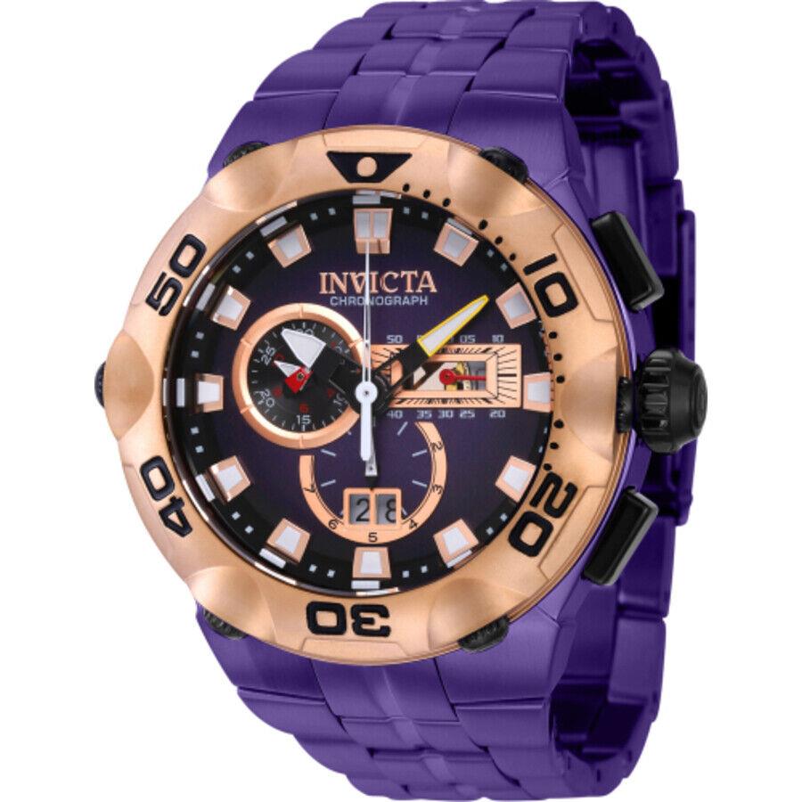 Invicta Subaqua Chronograph Quartz Purple Dial Men`s Watch 41726