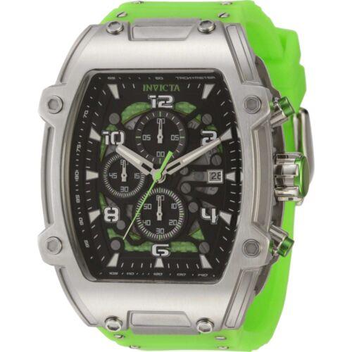 Invicta Men`s Watch S1 Rally Diablo Black and Green Dial Silicone Strap 42346 - Dial: Green, Black, Band: Green, Silver