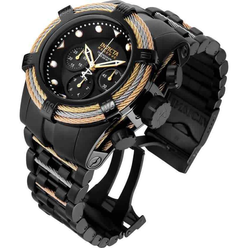 Invicta Bolt Chronograph Black Dial Men`s Watch 23050 - Dial: Black, Band: Black Ion-plated, Bezel: Black Ion-plated
