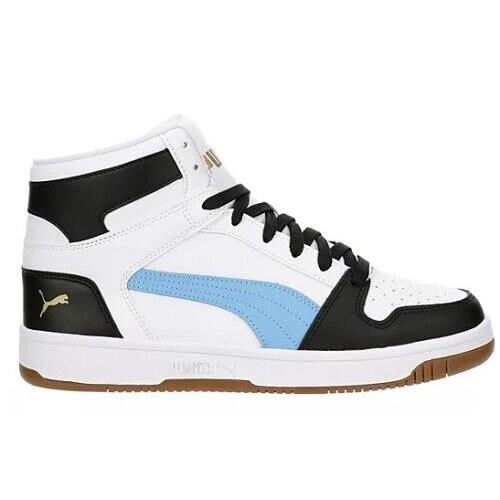 Puma Rebound Layup Dual Men`s Mid High Top Basketball Sneakers Shoes Softfoam+ White