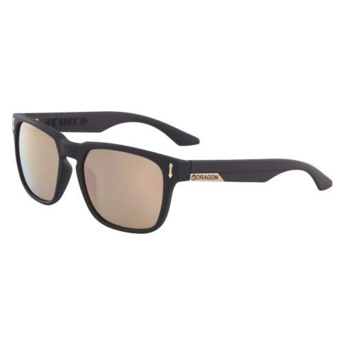 Dragon DR Monarch LL 008 Matte Black Sunglasses with Rose Gold Luma Lenses