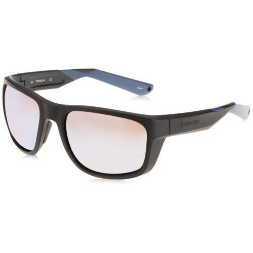Dragon DR Shore X LL H2O 005 Matte Black Floating Polarized Sunglasses - Matte Black H2o , Black & Blue Frame, Blue Lens