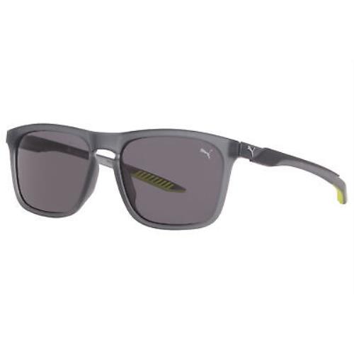 Puma PU0376S 001 Sunglasses Men`s Grey/grey Lenses Square Shape 57mm