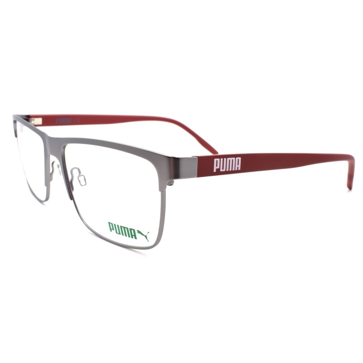 Puma PE0137O 004 Men`s Eyeglasses Frames 56-17-140 Ruthenium / Burgundy