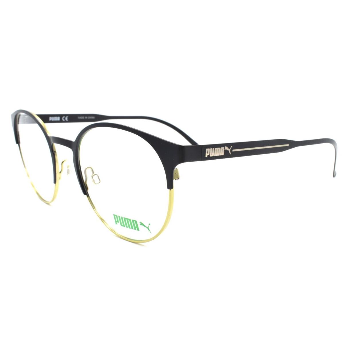 Puma PU0174O 004 Eyeglasses Frames Round 53-21-140 Black / Yellow