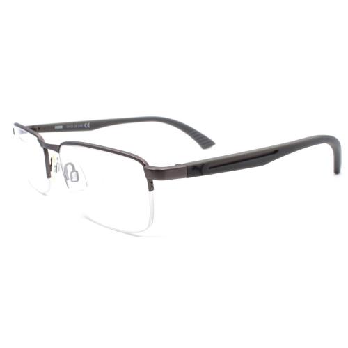 Puma PU0020O 007 Men`s Eyeglasses Frames Half-rim 54-18-140 Ruthenium / Gray