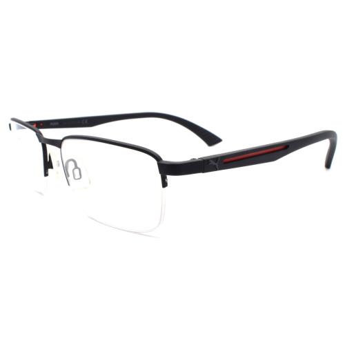 Puma PU0020O 005 Men`s Eyeglasses Frames Half-rim 54-18-140 Black