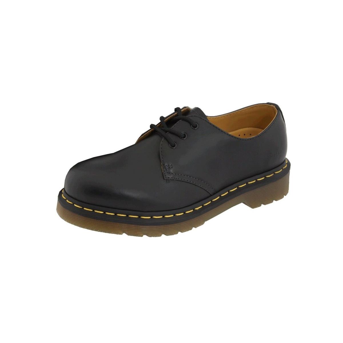 Dr Martens Men Women 1461 Black Smooth Leather Platform Shoes