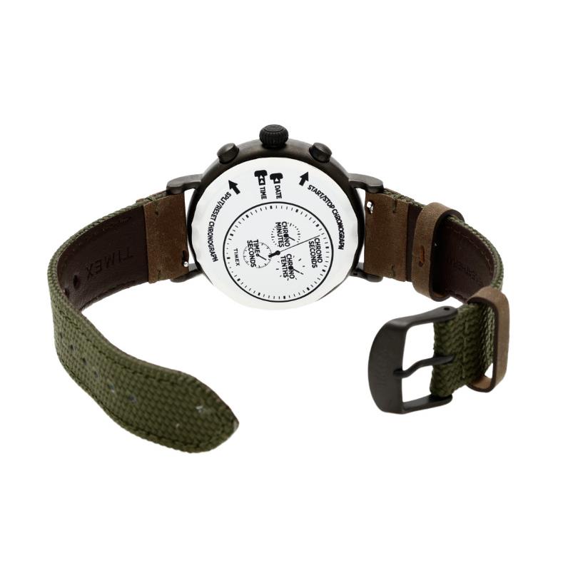 Timex 1092 Mens Green 41 mm Chronograph Low Lead Brass Case Watch - Dial: Green, Band: Green, Bezel: Green