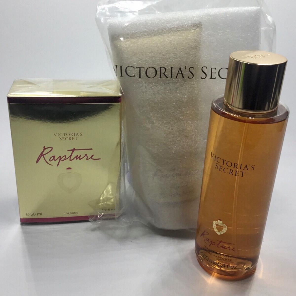 3PC Set Victoria`s Secret Rapture Cologne Spray Perfume 1.7 oz + Mist+lotion