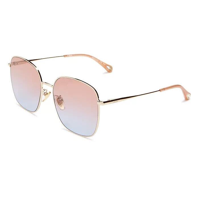 Chloe S1314 Womens Gold/red Gradient Square Sunglasses 58.16-145