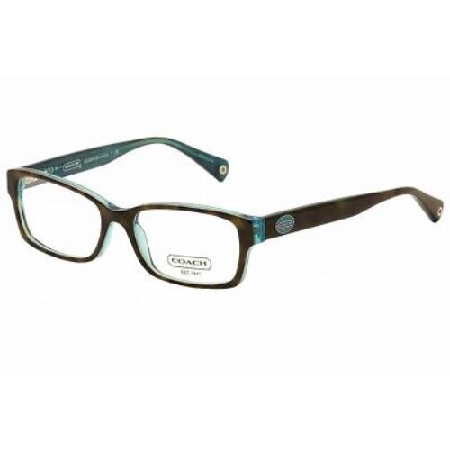 Coach Eyeglasses Brooklyn HC6040 HC/6040 5116 Tortoise/teal Optical Frame 52mm