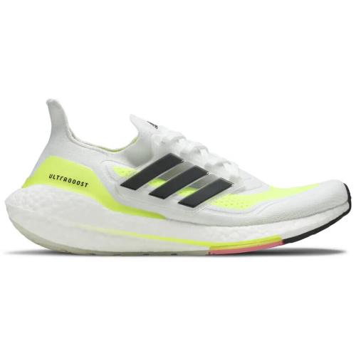 Adidas Ultraboost 21 White Solar Yellow White Black Yellow FY0377 Men`s 12 - White