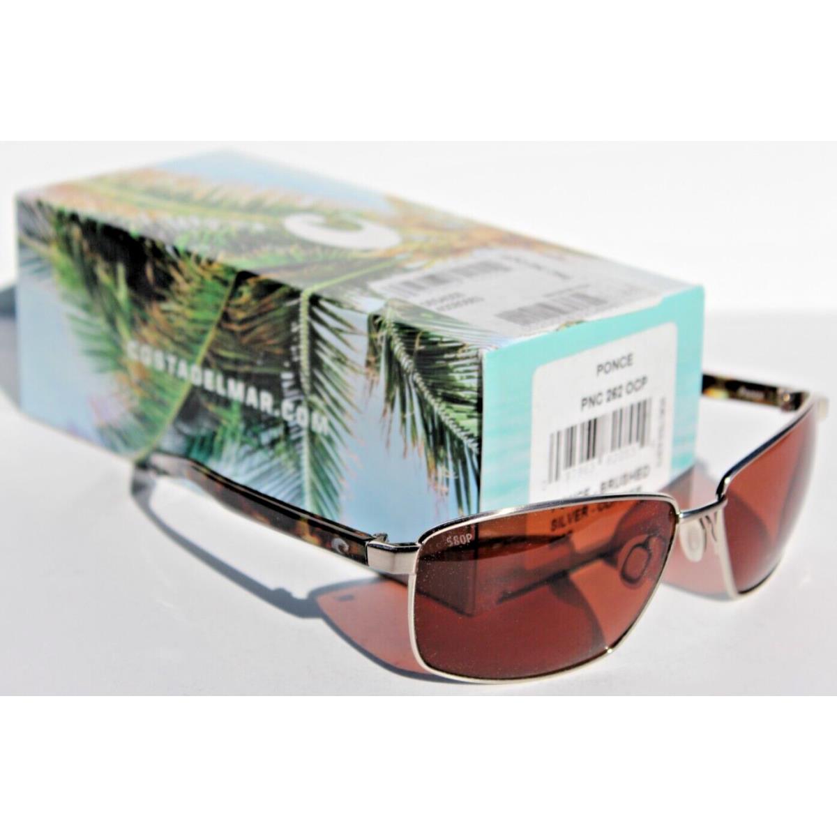 Costa Del Mar Ponce Polarized Sunglasses Brushed Silver/copper 580P