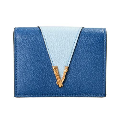 Versace Women`s Textured Leather V Logo Card Case Wallet