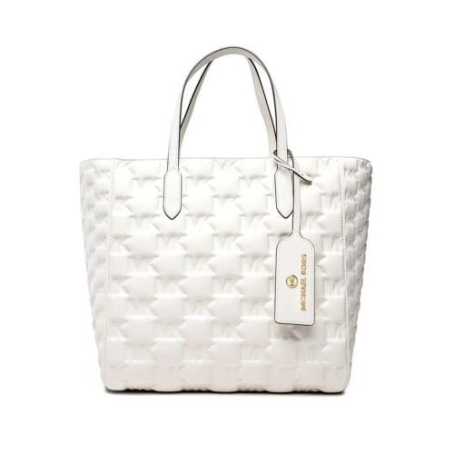 Michael Kors Bag Handbag Sinclair Large Tote Bag Leather Purse White - White Handle/Strap, White Exterior, Beige Lining