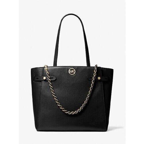 Michael Kors Carmen Tote Bag Large Black Leather Belted w/ Removable Cha
