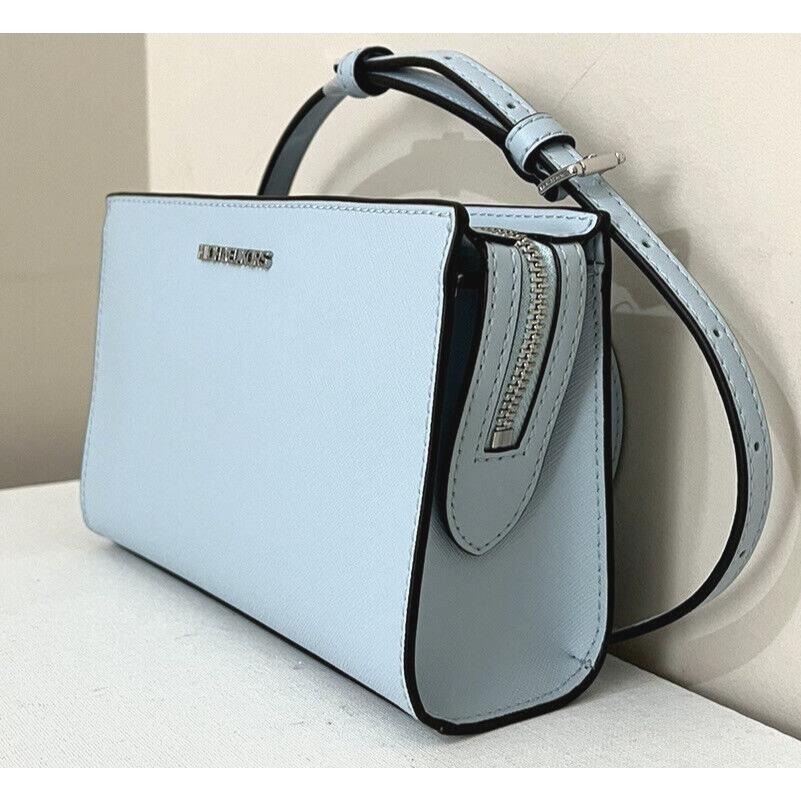 Michael Kors Bags | Michael Kors Sheila Small Faux Leather Crossbody Bag Vista Blue Nwt | Color: Blue/Silver | Size: Os | Coachkors5's Closet