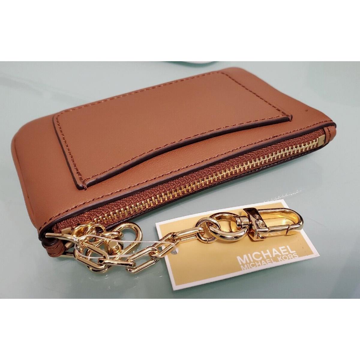 Michael Kors Logo-plaque Brown Calf-leather Women`s Zip Wallet