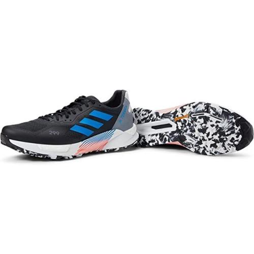 Adidas Terrex Agravic Ultra Trail Running Shoes Men`s - Core Black/Blue Rush/Crystal White