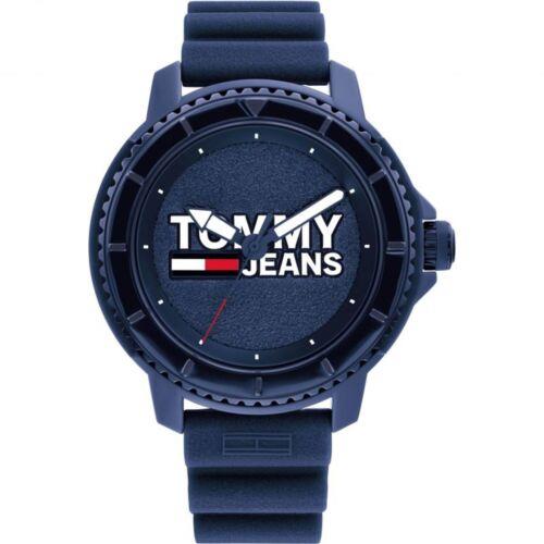 Tommy Hilfiger Men`s Watch Tokyo Resin Case Blue Silicone Rubber Strap 1792000