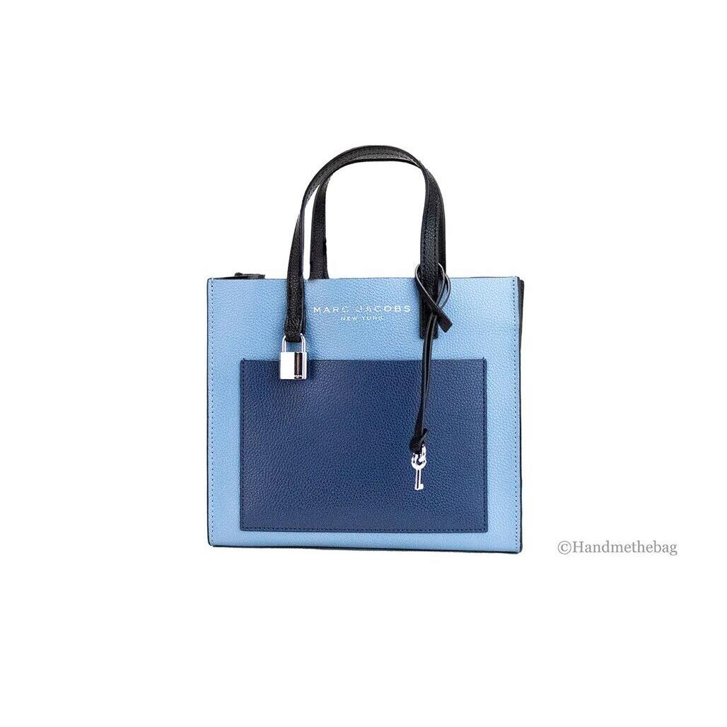 Marc Jacobs Grind Mini Blue Heaven Colorblock Leather Tote Crossbody Bag Purse