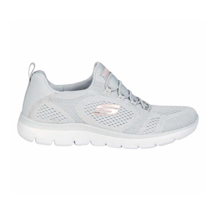 Skechers Sketchers Women`s Grey Slip-on Memory Foam Tennis Shoes Sneakers - Gray