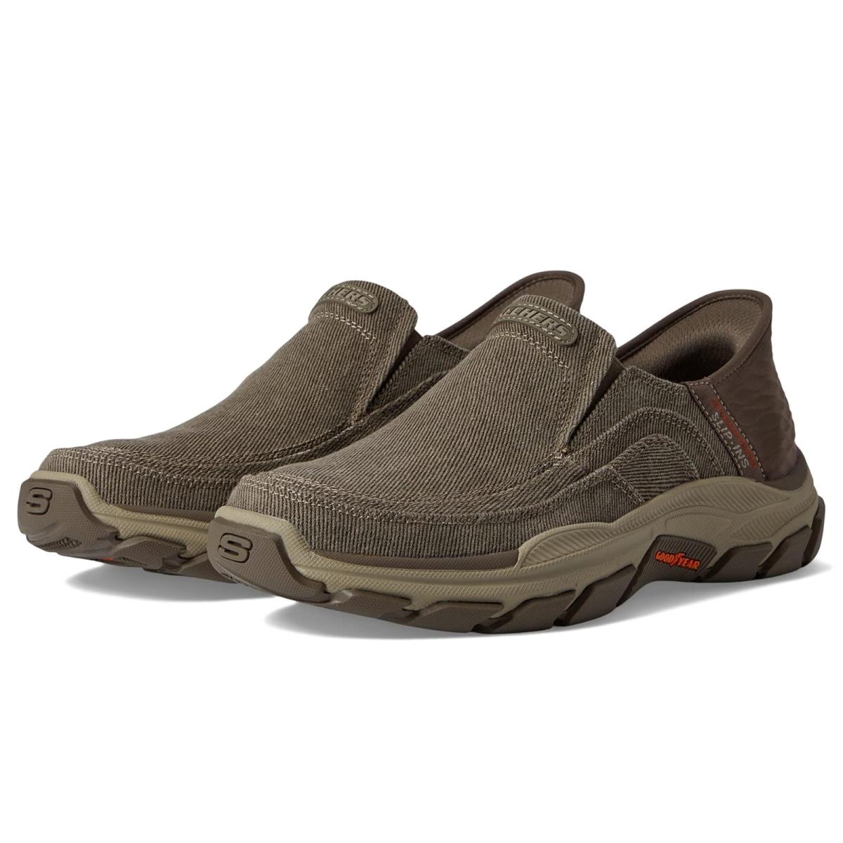 Man`s Shoes Skechers Respected Holmgren Hands Free Slip-ins Taupe