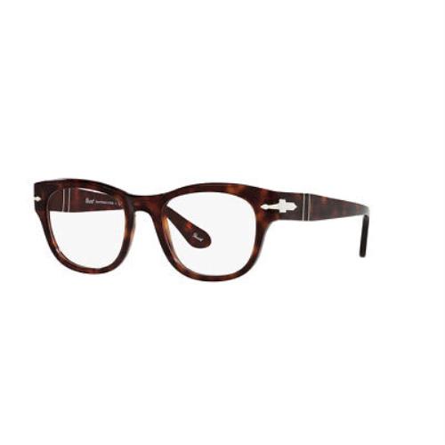 Persol PO 3270V 24 Havana Plastic Rectangle Eyeglasses 52mm