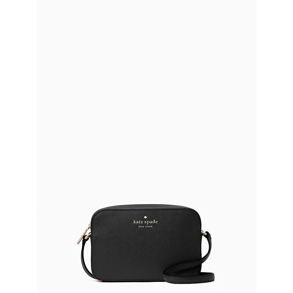 New Kate Spade Mini Staci Camera Leather Crossbody Bag Black