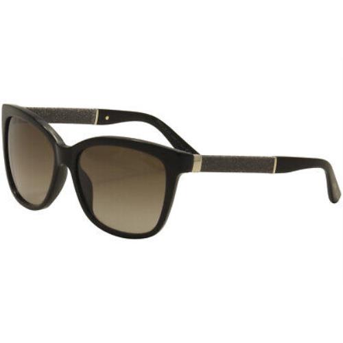 Jimmy Choo Women`s Cora/s FA3/J6 Black/gold/glitter Fashion Sunglasses 56mm