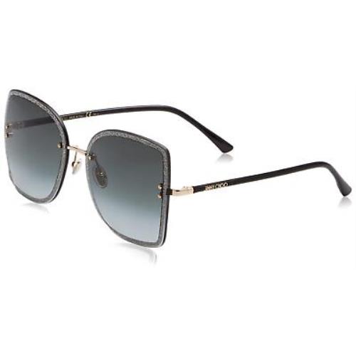 Jimmy Choo Grey Shaded Butterfly Ladies Sunglasses Leti/s 02M2/9O 62 - Black Frame, Grey Lens