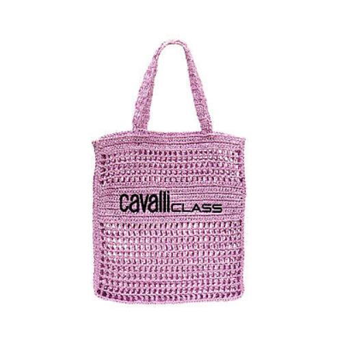 Cavalli Class Portofino Light Purple Large Crochet Beach Shopper Bag