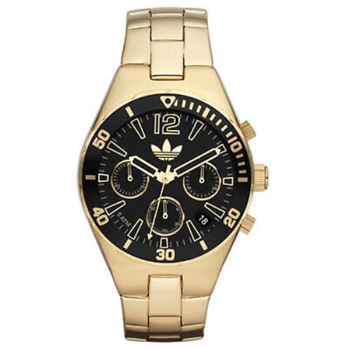 Adidas ADH2747 Women`s Analog Chronograph Watch Gold-tone Metal Bracelet