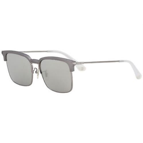 Police Men`s SPL576E SPL/576/E 579X Silver Fashion Square Sunglasses 57mm - Frame: Silver, Lens: Gray
