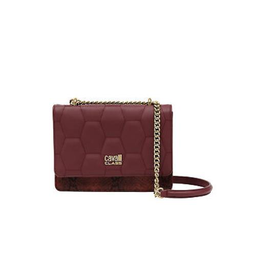 Cavalli Class Verona Burgundy Medium Structured Shoulder Bag