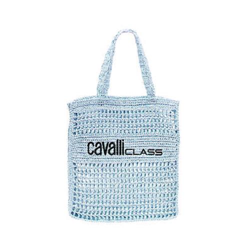 Cavalli Class Portofino Light Blue Crochet Beach Shopper Bag