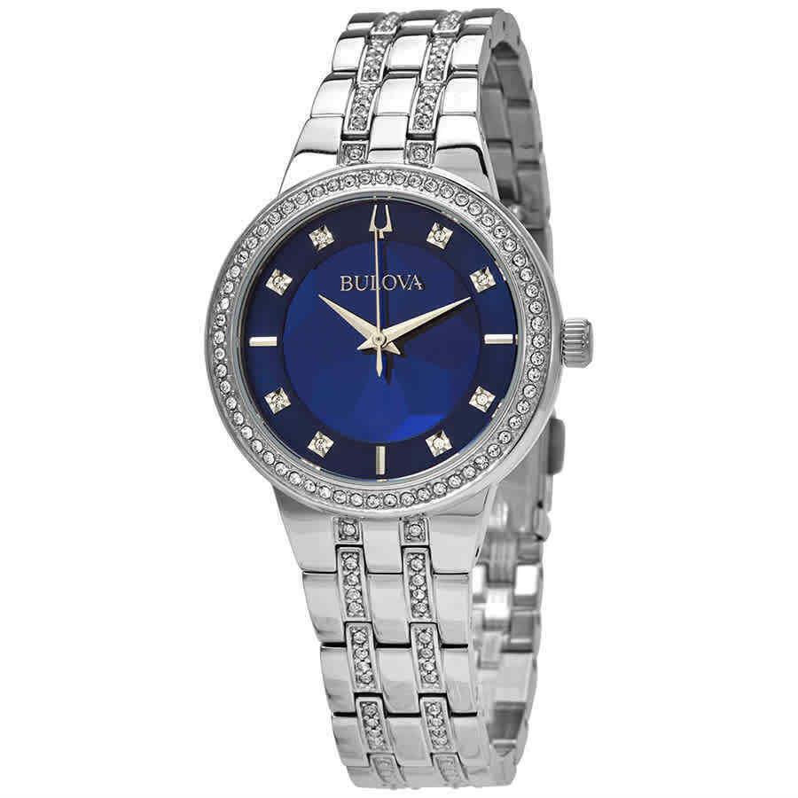 Bulova Phantom Quartz Crystal Blue Dial Ladies Watch 96L276