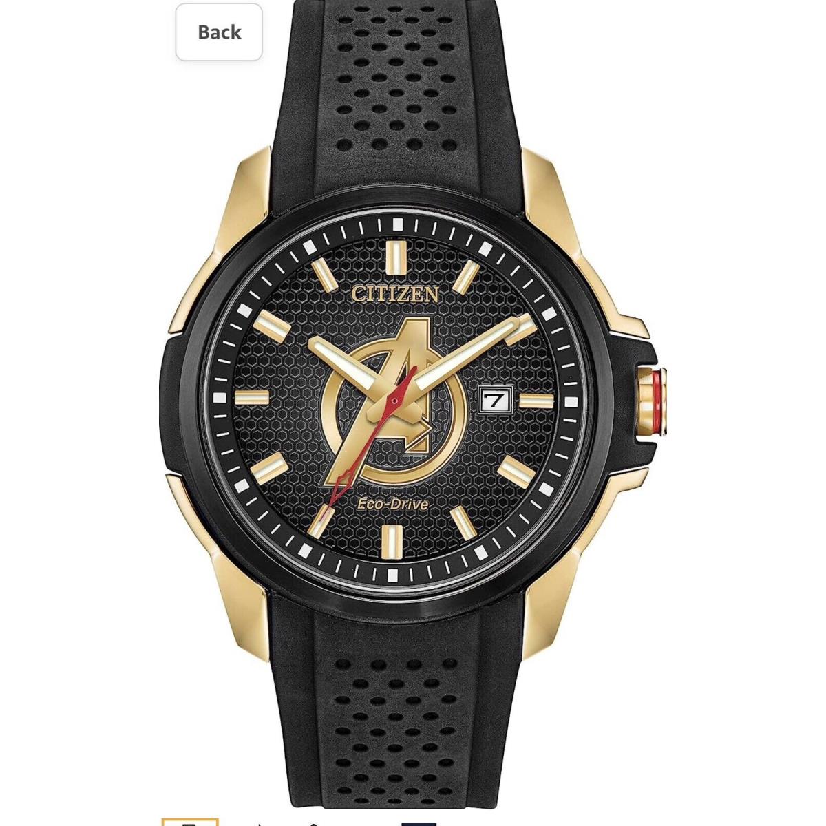 Citizen Men`s Eco-drive Marvel Avengers Watch Gold Tone AW1155-03W