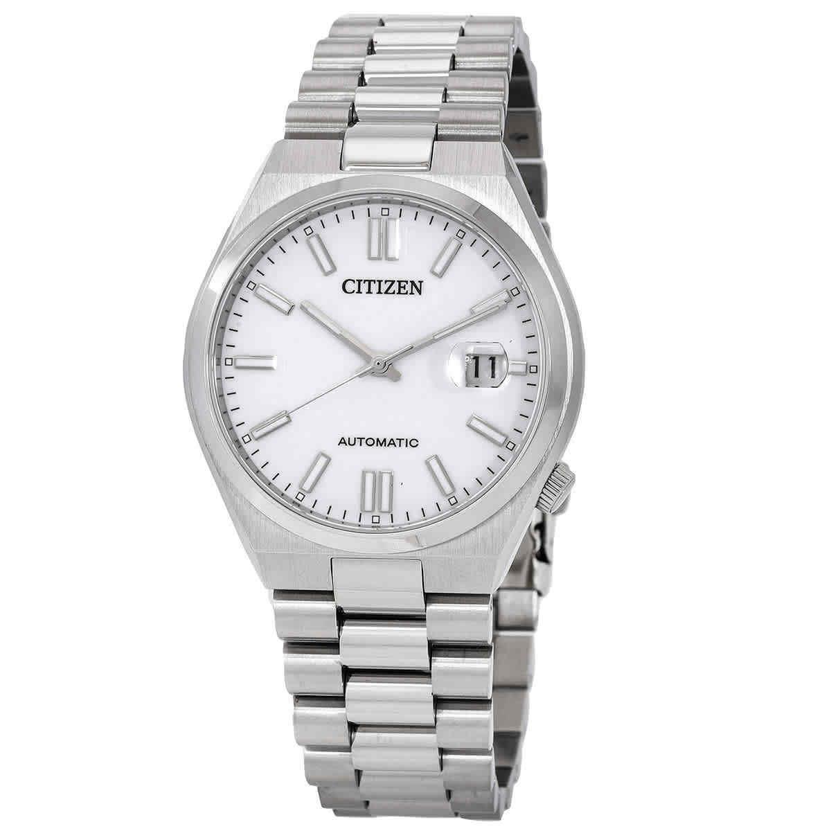 Citizen Automatic White Dial Stainless Steel Men`s Watch NJ0150-81A